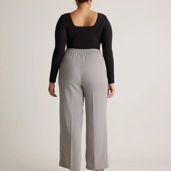 NWT Quince Stretch Crepe Classic Trouser Pants in Coastal Grey, sz 8 / Inseam 30 - Picture 3 of 7
